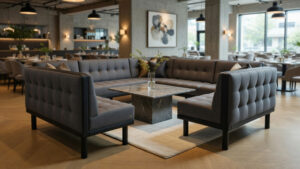 Model M231 to nowoczesna sofa modułowa stworzona z myślą o obiektach użyteczności publicznej. Łączy rzemieślniczną precyzję wykonania, solidną konstrukcję oraz estetyczną, minimalistyczną formę. Idealna do recepcji, poczekalni, stref lounge i przestrzeni komercyjnych. W pełni personalizowana pod wymiar, tapicerkę i wykończenia.